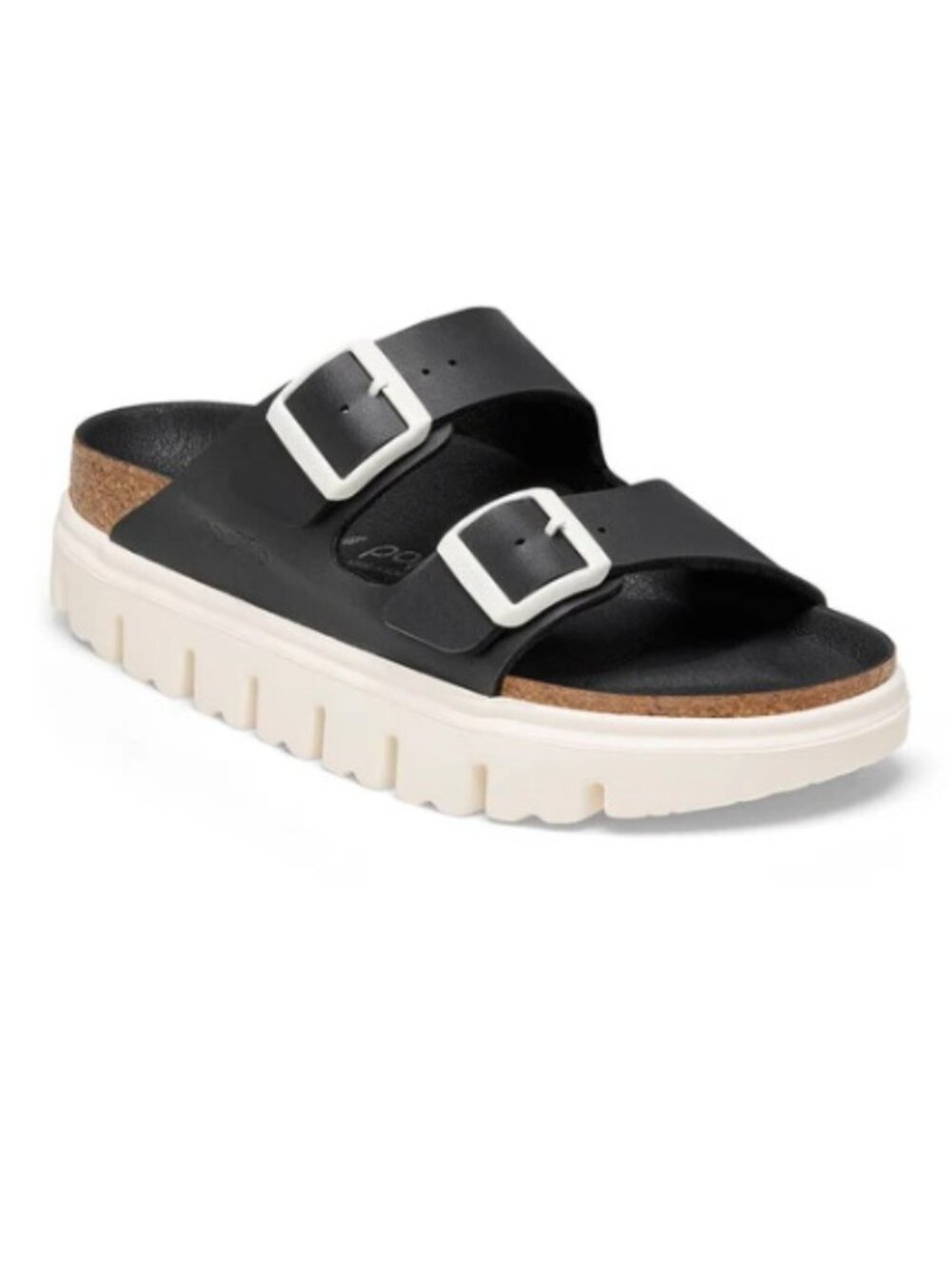 Birkenstock Papillio Arizona Chunky Black & White sandal sz 41